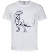Мужская футболка Злой динозавр Белый фото