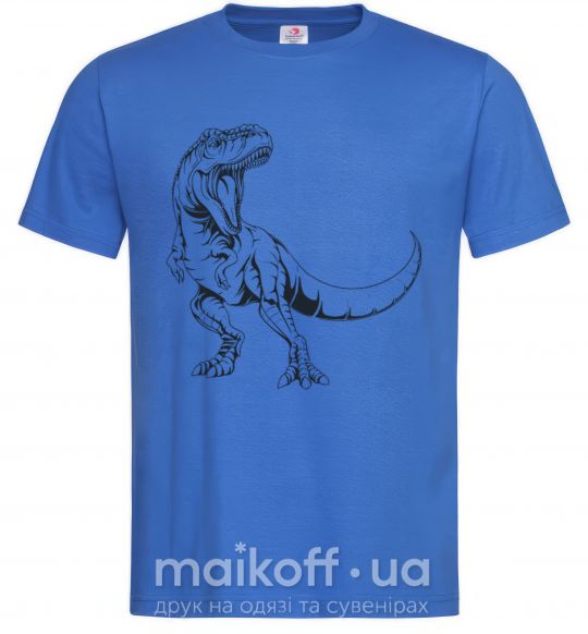 Мужская футболка Злой динозавр Ярко-синий фото
