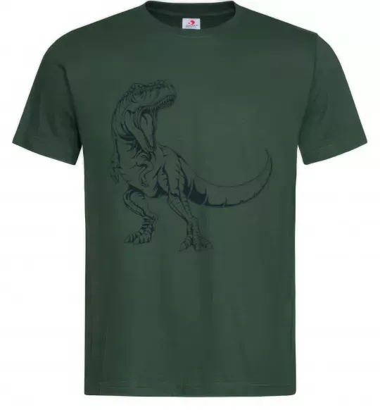 Мужская футболка Злий динозавр Темно-зеленый фото