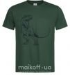 Мужская футболка Злой динозавр Темно-зеленый фото