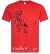 Мужская футболка Злой динозавр Красный фото