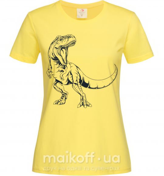 Жіноча футболка Злой динозавр Лимонний фото