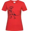 Жіноча футболка Злий динозавр Червоний фото