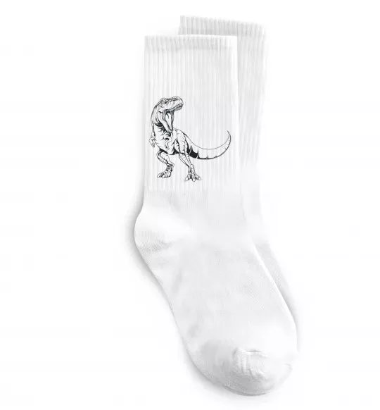 Носки Злий динозавр Белый фото