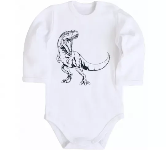 Детский боди Злий динозавр Белый фото