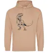 Мужская толстовка (худи) Злий динозавр Песочный фото