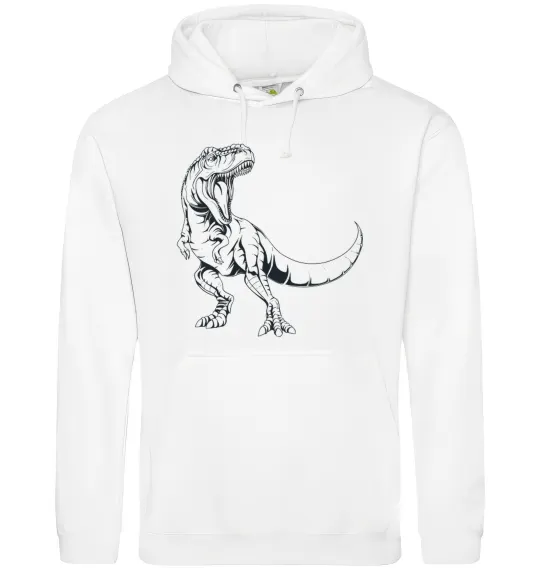 Женская толстовка (худи) Злий динозавр Белый фото