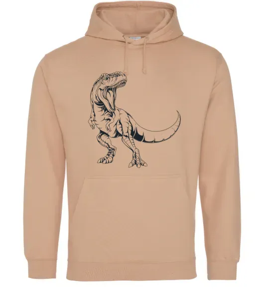 Женская толстовка (худи) Злий динозавр Песочный фото