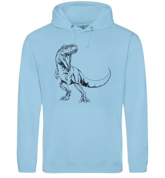 Жіноча толстовка (худі) Злий динозавр Блакитний фото