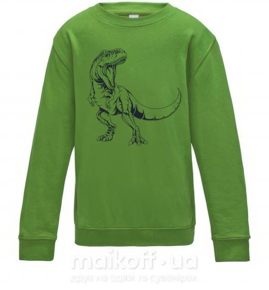 Детский Свитшот Злой динозавр Лаймовый фото