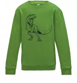 Детский Свитшот Злий динозавр Лаймовый фото