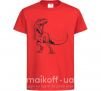 Детская футболка Злой динозавр Красный фото