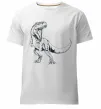 Мужская премиум футболка Злий динозавр Белый фото