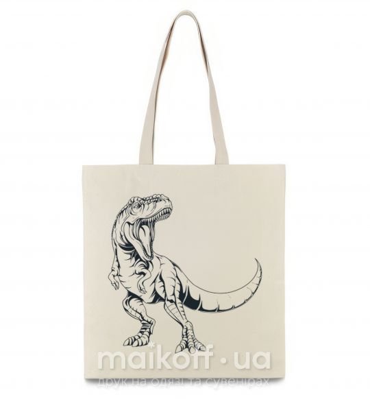 Эко-сумка Злой динозавр Бежевый фото