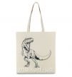 Эко-сумка Злой динозавр Бежевый фото