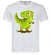 Мужская футболка Радостный динозавр Белый фото