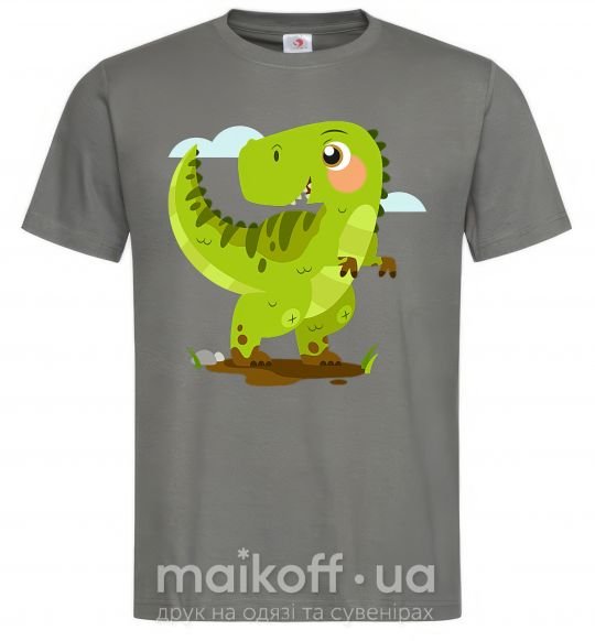 Чоловіча футболка Радостный динозавр Графіт фото