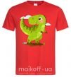 Мужская футболка Радостный динозавр Красный фото