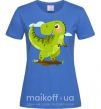 Женская футболка Радостный динозавр Ярко-синий фото