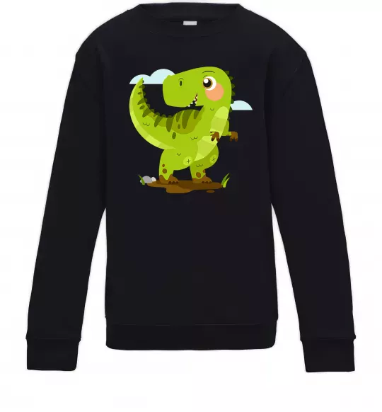 Дитячий світшот Щасливий динозавр Чорний фото
