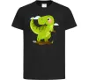 Детская футболка Щасливий динозавр Черный фото
