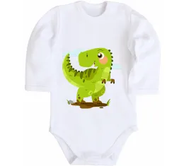 Дитячий бодік Dino round Білий фото