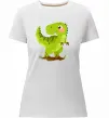 Жіноча преміум футболка Щасливий динозавр Білий фото