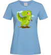 Женская футболка Щасливий динозавр Голубой фото