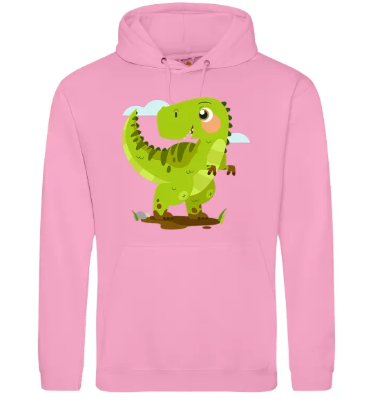 Чоловіча толстовка (худі) Щасливий динозавр Рожевий фото