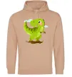 Чоловіча толстовка (худі) Щасливий динозавр Пісочний Чоловіча толстовка (худі) Щасливий динозавр Пісочний фото