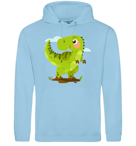 Чоловіча толстовка (худі) Щасливий динозавр Блакитний фото