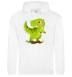 Женская толстовка (худи) Щасливий динозавр Белый Женская толстовка (худи) Щасливий динозавр Белый фото