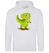 Женская толстовка (худи) Щасливий динозавр Серый меланж Женская толстовка (худи) Щасливий динозавр Серый меланж фото
