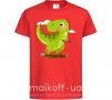 Детская футболка Радостный динозавр Красный фото