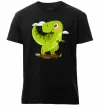Мужская премиум футболка Щасливий динозавр Черный фото