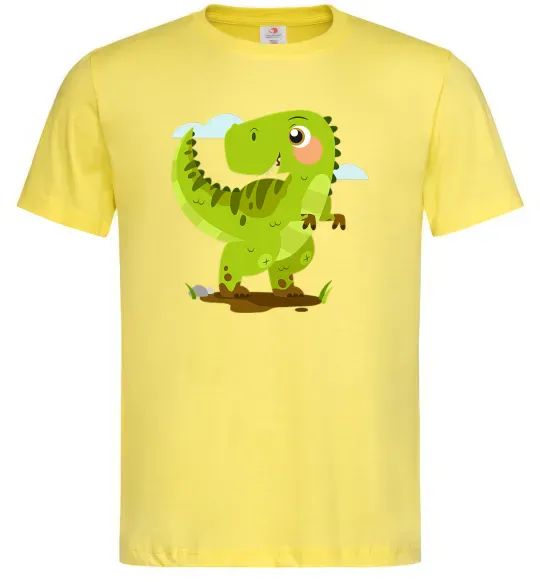 Мужская футболка Щасливий динозавр Лимонный фото