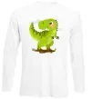 Лонгслів Щасливий динозавр Білий фото