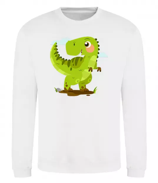 Світшот Щасливий динозавр Білий фото