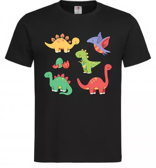 Мужская футболка Mini dinos Черный фото