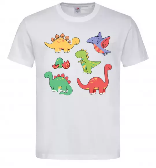 Мужская футболка Mini dinos Белый фото