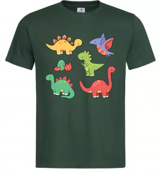 Мужская футболка Mini dinos Темно-зеленый фото