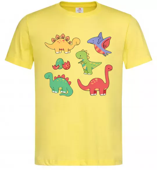 Мужская футболка Mini dinos Лимонный фото
