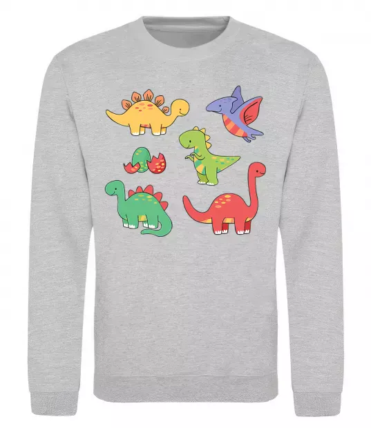 Свитшот Mini dinos Серый меланж фото