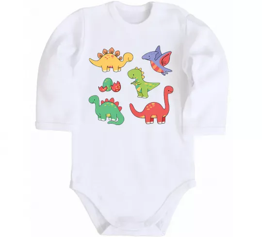 Детский боди Mini dinos Белый фото