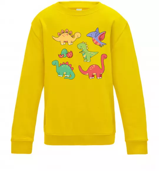 Детский Свитшот Mini dinos Солнечно желтый фото