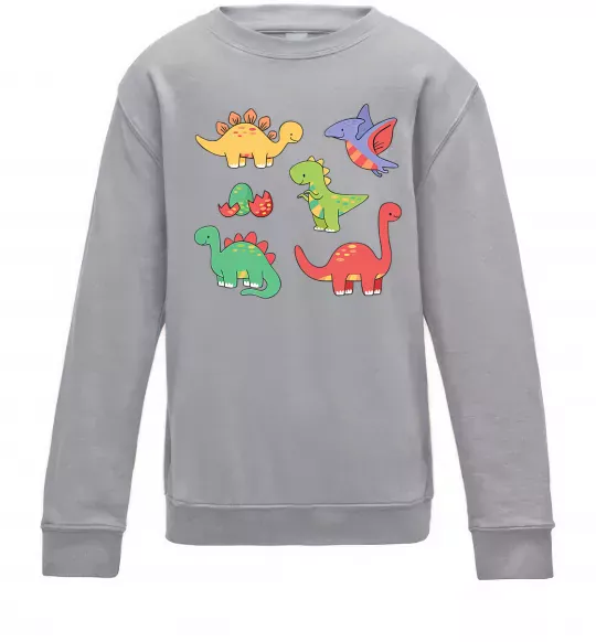 Детский Свитшот Mini dinos Серый меланж фото