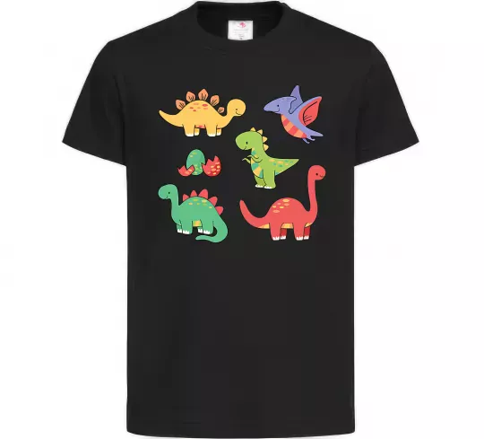Детская футболка Mini dinos Черный фото