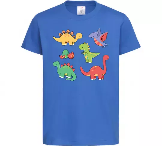 Детская футболка Mini dinos Ярко-синий фото