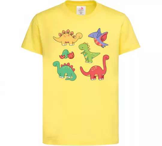 Детская футболка Mini dinos Лимонный фото