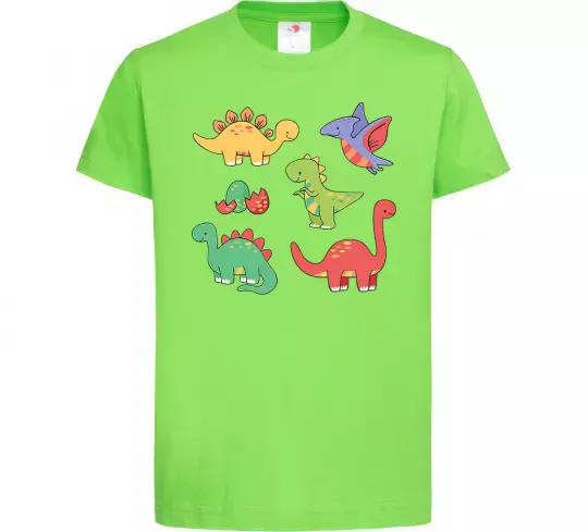 Детская футболка Mini dinos Лаймовый фото